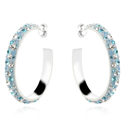Сребърни обеци Amara с кристали от Sw® Deep Blue