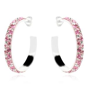 Сребърни обеци Amara с кристали от Sw® Rose Shade