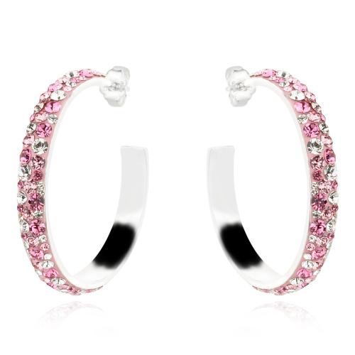 Сребърни обеци Amara с кристали от Sw® Rose Shade