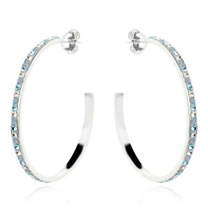 Сребърни обеци с кристали от Sw® Francesca Deep Blue