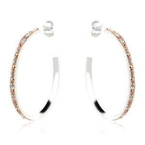 Сребърни обеци с кристали от Sw® Francesca Peach Gold