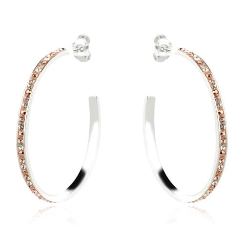 Сребърни обеци с кристали от Sw® Francesca Peach Gold