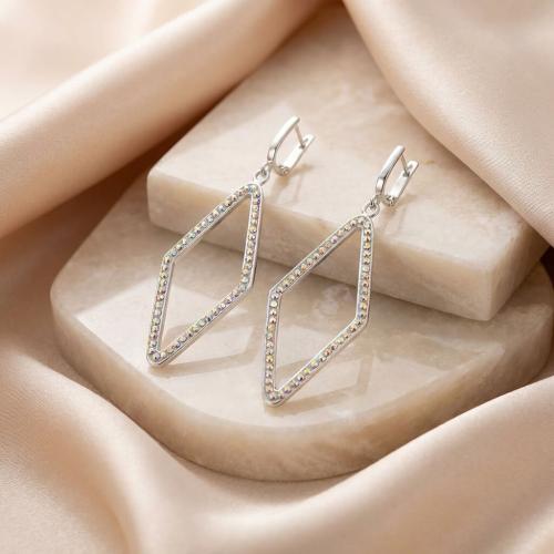 Сребърни обеци Indiana с кристали от Sw® AB Crystal