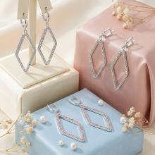 Сребърни обеци Indiana с кристали от Sw® AB Crystal