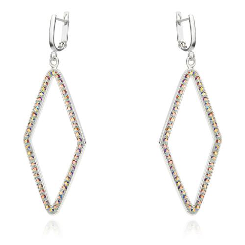 Сребърни обеци Indiana с кристали от Sw® AB Crystal