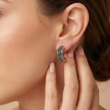 Сребърни обеци Florida с кристали от Sw® Crystal, Tanzanite and Hematite