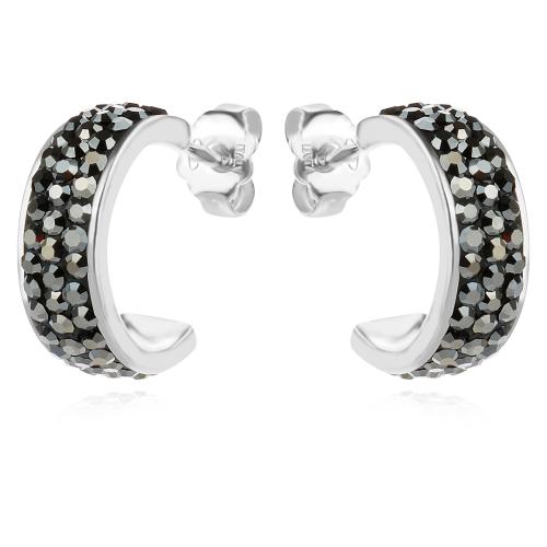 Сребърни обеци Florida с кристали от Sw® Hematite