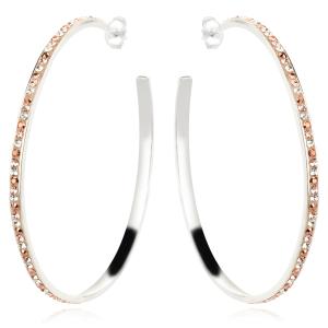 Сребърни обеци с кристали от Sw® Viola Peach Gold