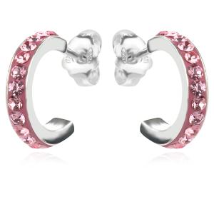 Сребърни обеци с кристали от Sw® Annisa Light Rose