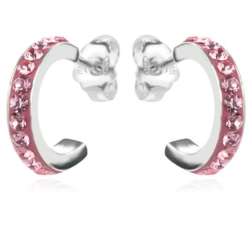 Сребърни обеци с кристали от Sw® Annisa Light Rose