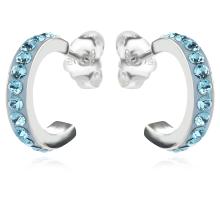 Сребърни обеци с кристали от Sw® Annisa Aquamarine