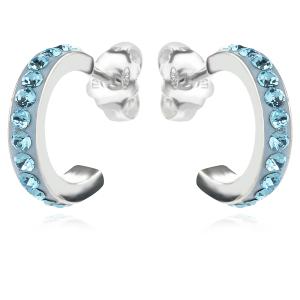 Сребърни обеци с кристали от Sw® Annisa Aquamarine