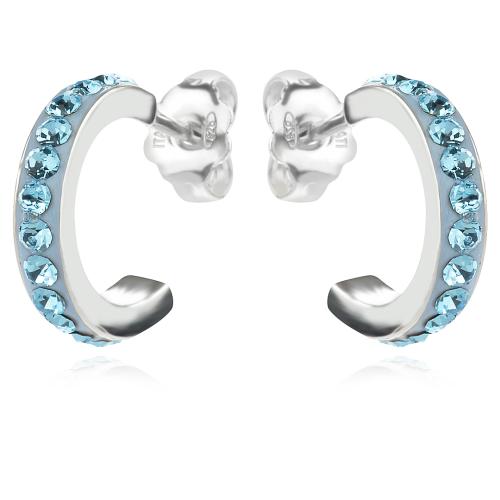 Сребърни обеци с кристали от Sw® Annisa Aquamarine