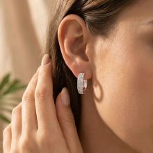 Сребърни обеци Miami с кристали от Sw® Colorado Rose Gold