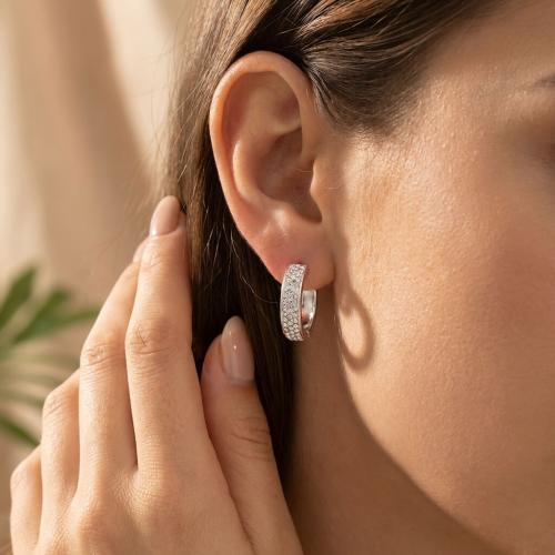 Сребърни обеци Miami с кристали от Sw® Crystal