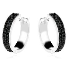 Сребърни обеци Miami с кристали от Sw® Black and White
