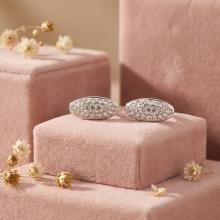 Сребърни обеци Oval с кристали Crystal