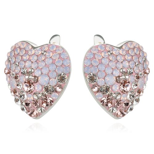 Сребърни обеци сърца с кристали от Sw® SO323 Marilyn