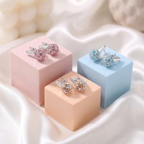 Сребърни обеци Daisy с кристали от Sw® Peach Gold