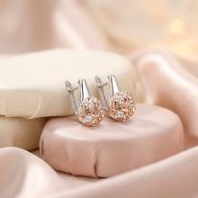 Сребърни обеци Daisy с кристали от Sw® Rose Shade