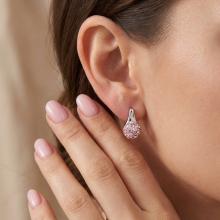 Сребърни обеци Daisy с кристали от Sw® Rose Shade