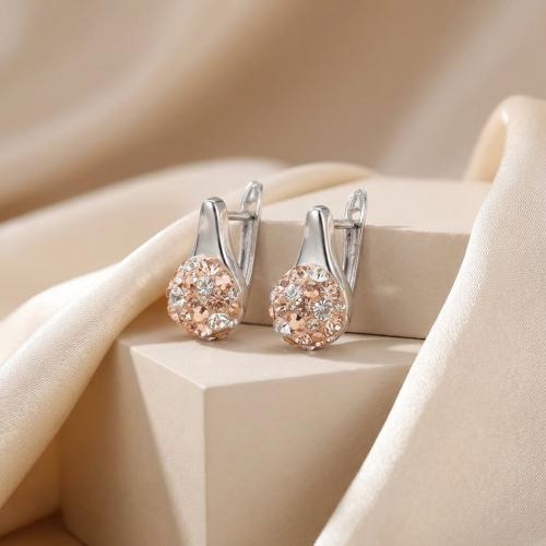 Сребърни обеци Daisy с кристали от Sw® Peach Gold