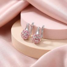 Сребърни обеци Daisy с кристали от Sw® Rose Shade