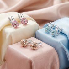 Сребърни обеци Daisy с кристали от Sw® Rose Shade