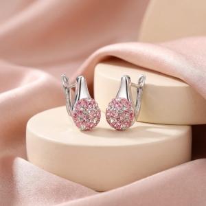 Сребърни обеци Daisy с кристали от Sw® Rose Shade