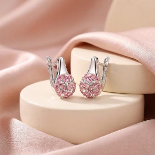 Сребърни обеци Daisy с кристали от Sw® Rose Shade