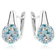 Сребърни обеци Daisy с кристали от Sw® Deep Blue