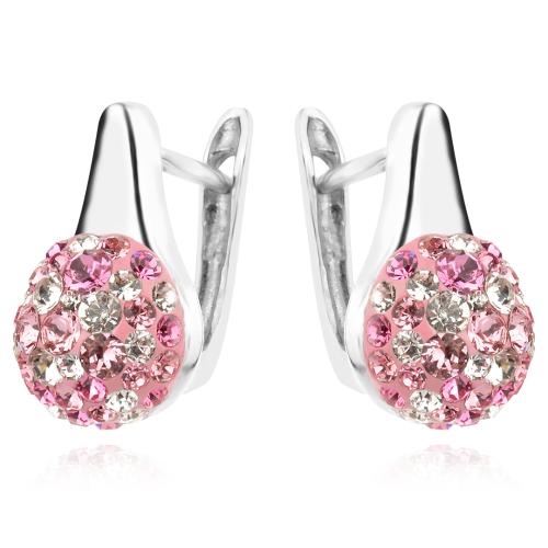 Сребърни обеци Daisy с кристали от Sw® Rose Shade