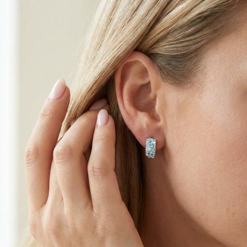 Сребърни обеци Ella с кристали от Sw® Peach Gold