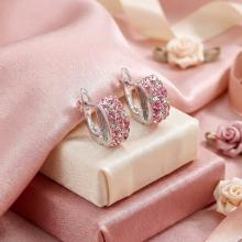 Сребърни обеци Ella с кристали от Sw® Peach Gold