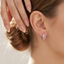 Сребърни обеци Ella с кристали от Sw® Peach Gold