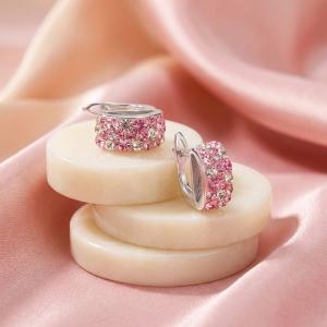 Сребърни обеци Ella с кристали от Sw® Rose Shade