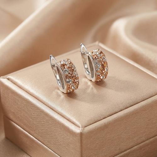 Сребърни обеци Ella с кристали от Sw® Peach Gold