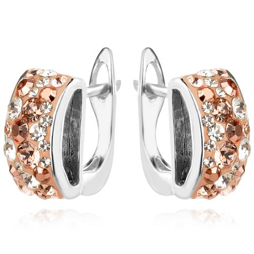 Сребърни обеци Ella с кристали от Sw® Peach Gold