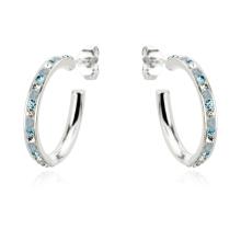 Сребърни обеци с кристали от Sw® Celeste Aquamarine