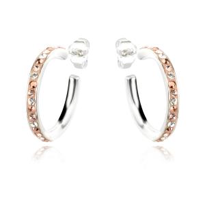 Сребърни обеци с кристали от Sw® Celeste Peach Gold