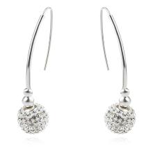 Сребърни обеци Сфера с кристали от Sw® Crystal