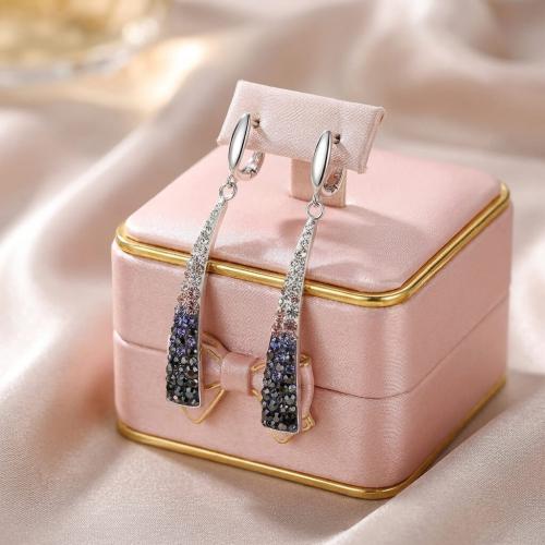 Сребърни обеци Aria с кристали от Sw® Corsette