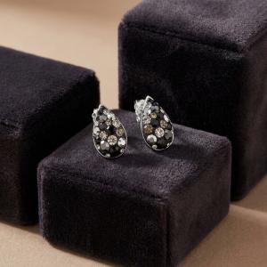 Сребърни обеци Капка с кристали от Sw® Late Night