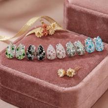 Сребърни обеци Капка с кристали от Sw® Marilyn