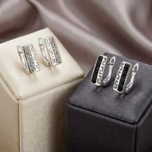 Сребърни обеци Vers с кристали от Sw® Jet