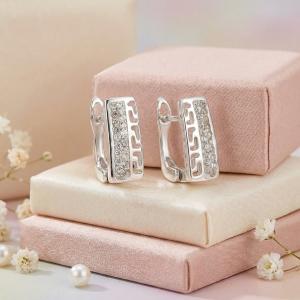 Сребърни обеци Vers с кристали от Sw® Crystal