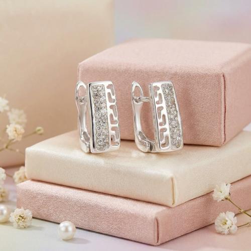 Сребърни обеци Vers с кристали от Sw® Crystal