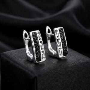 Сребърни обеци Vers с кристали от Sw® Jet