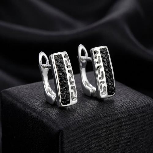 Сребърни обеци Vers с кристали от Sw® Crystal