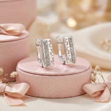 Сребърни обеци Vers с кристали от Sw® Jet